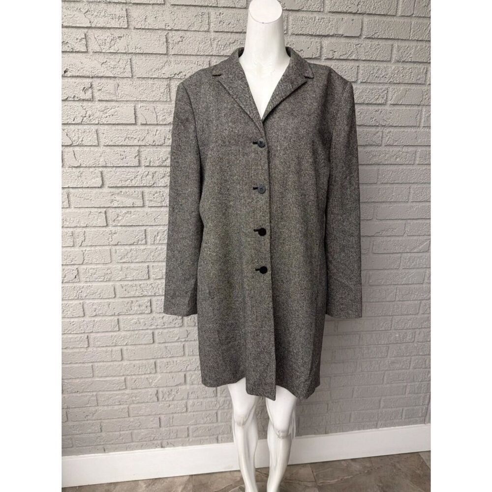 Ann Taylor Loft Women’s Wool Blend Longline Stretch Coat Jacket Size 14